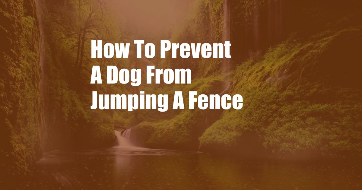 How To Prevent A Dog From Jumping A Fence