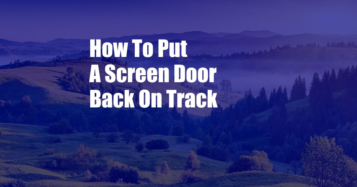 How To Put A Screen Door Back On Track