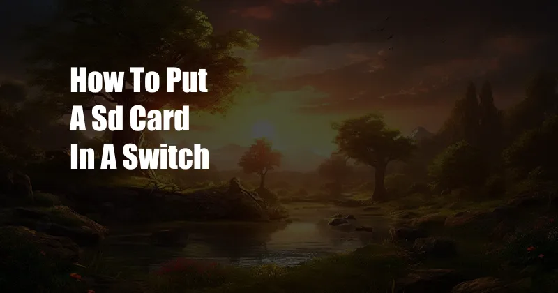 How To Put A Sd Card In A Switch