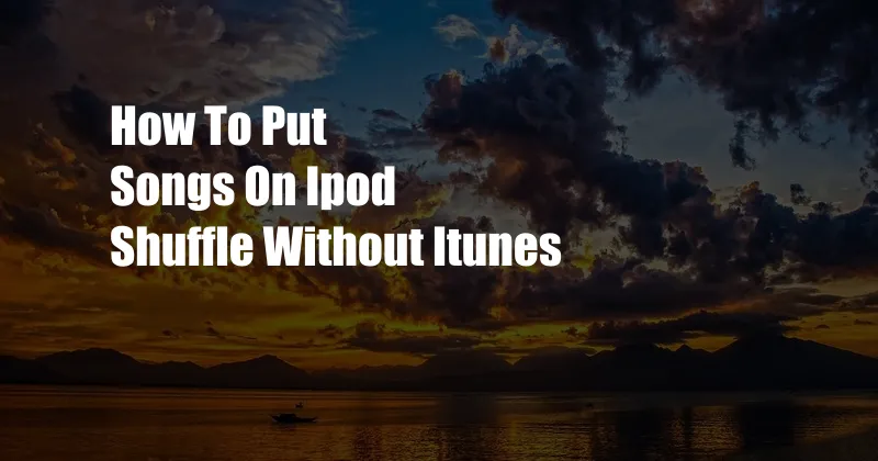 How To Put Songs On Ipod Shuffle Without Itunes