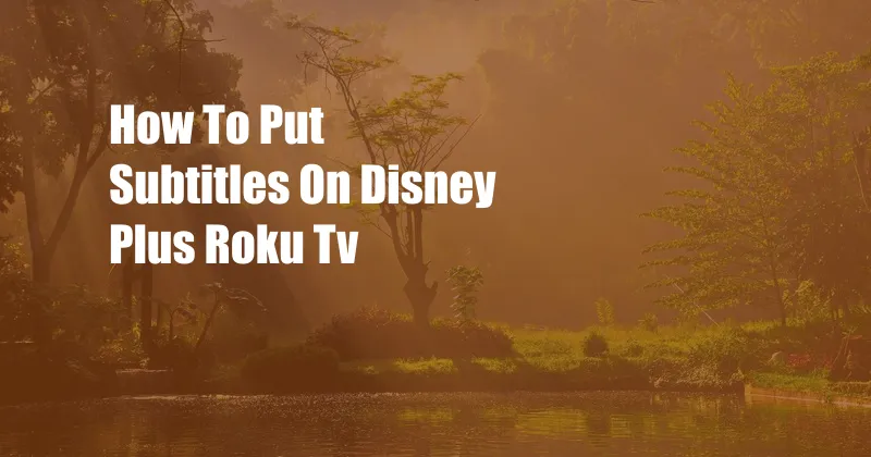 How To Put Subtitles On Disney Plus Roku Tv