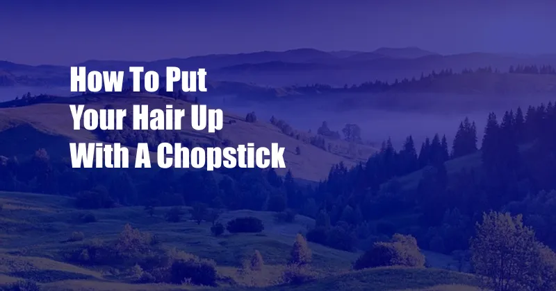 How To Put Your Hair Up With A Chopstick
