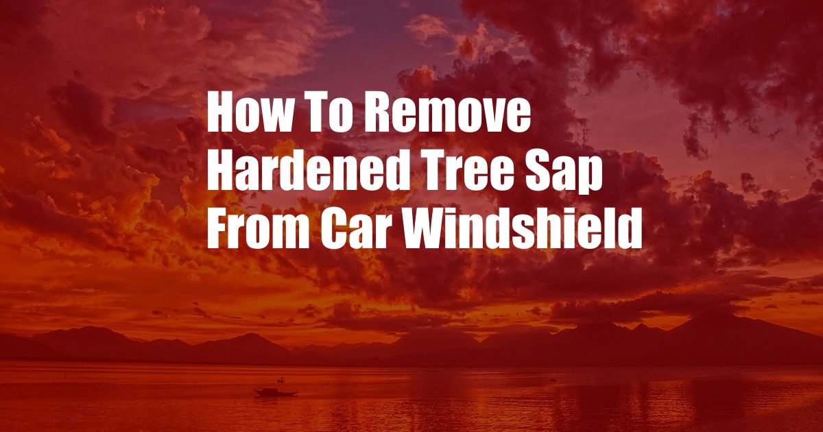 How To Remove Hardened Tree Sap From Car Windshield