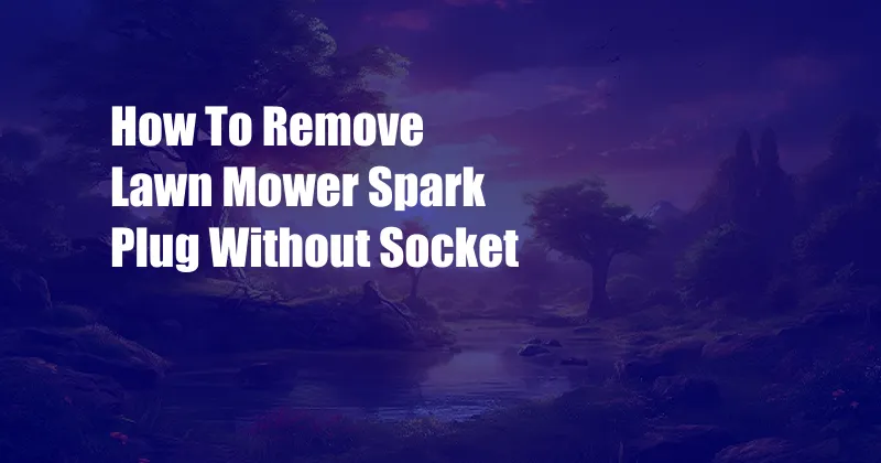 How To Remove Lawn Mower Spark Plug Without Socket