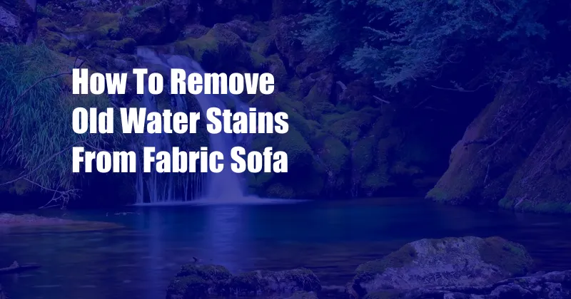 How To Remove Old Water Stains From Fabric Sofa