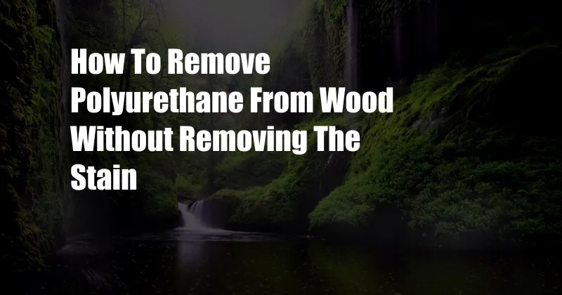 How To Remove Polyurethane From Wood Without Removing The Stain