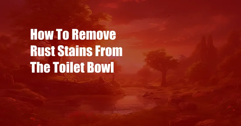 How To Remove Rust Stains From The Toilet Bowl