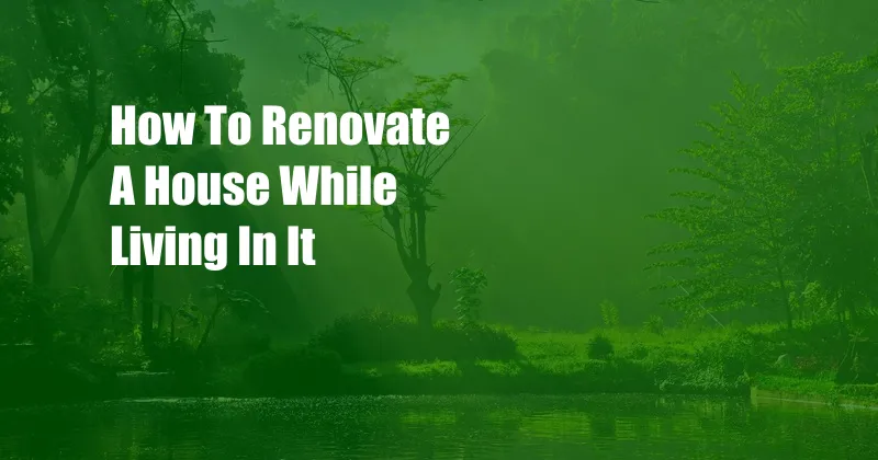 How To Renovate A House While Living In It