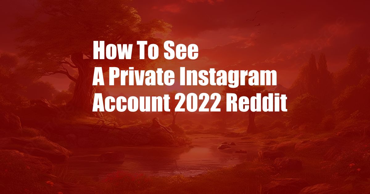 How To See A Private Instagram Account 2022 Reddit