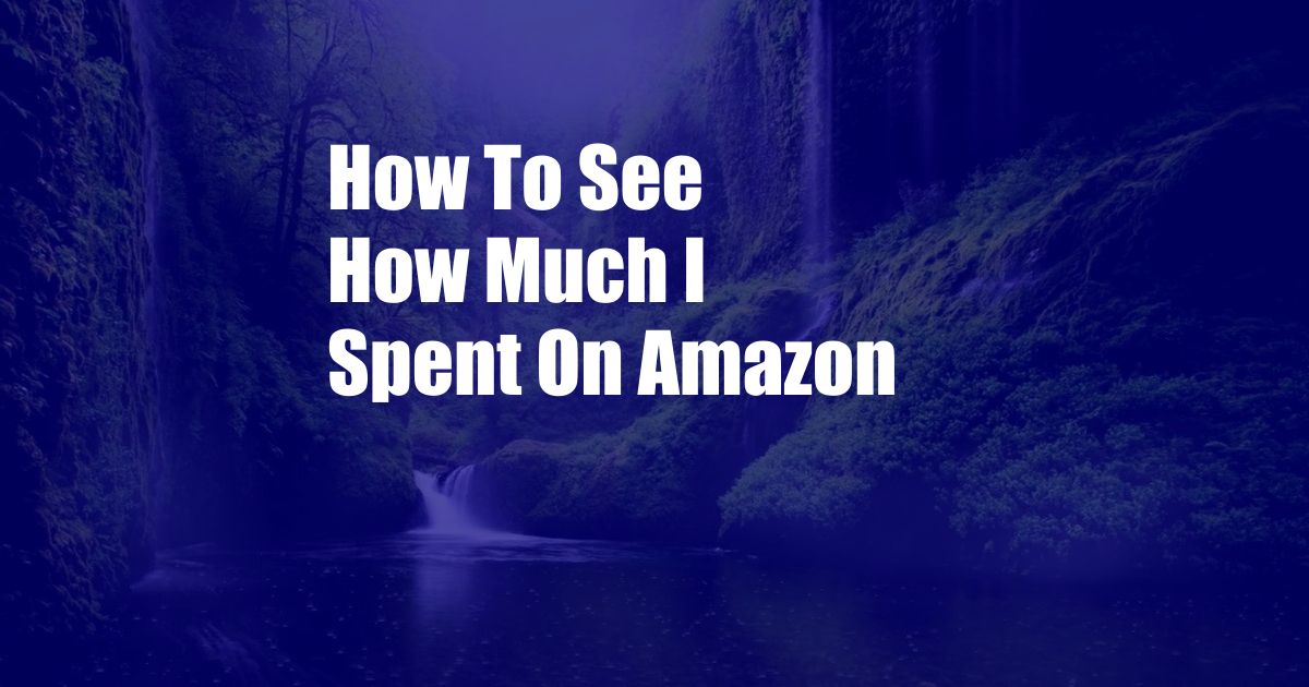 How To See How Much I Spent On Amazon