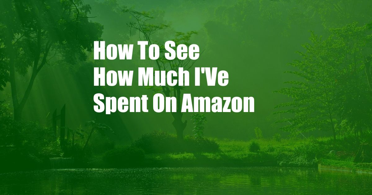 How To See How Much I'Ve Spent On Amazon