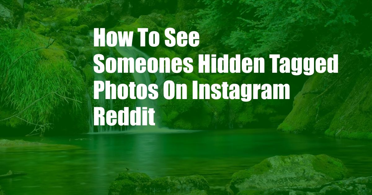 How To See Someones Hidden Tagged Photos On Instagram Reddit