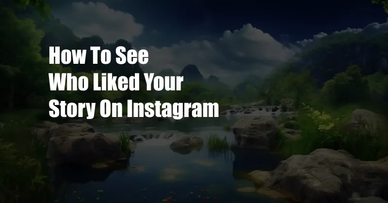 How To See Who Liked Your Story On Instagram