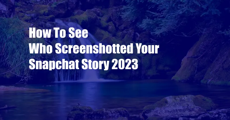 How To See Who Screenshotted Your Snapchat Story 2023