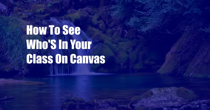 How To See Who'S In Your Class On Canvas