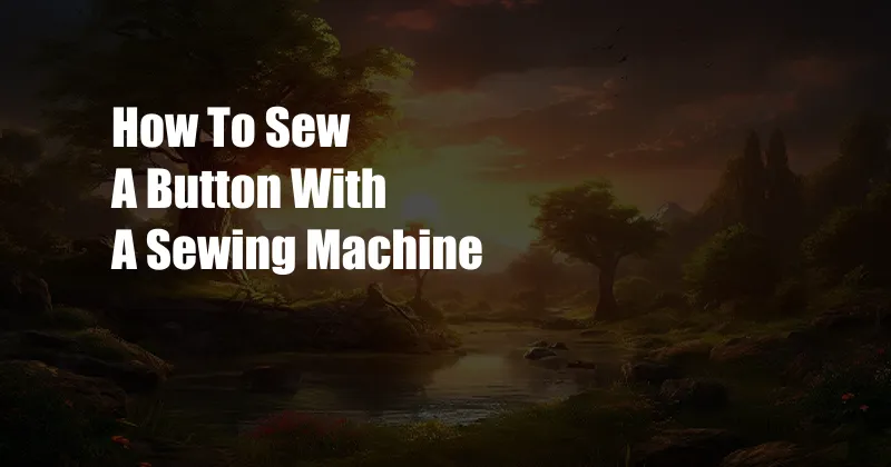 How To Sew A Button With A Sewing Machine
