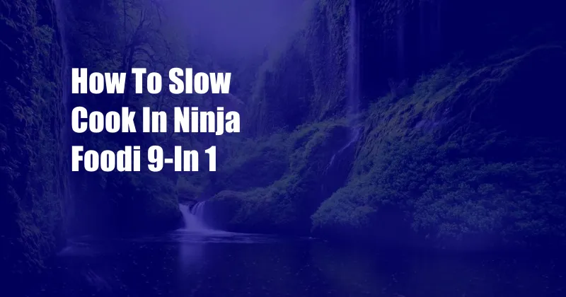 How To Slow Cook In Ninja Foodi 9-In 1