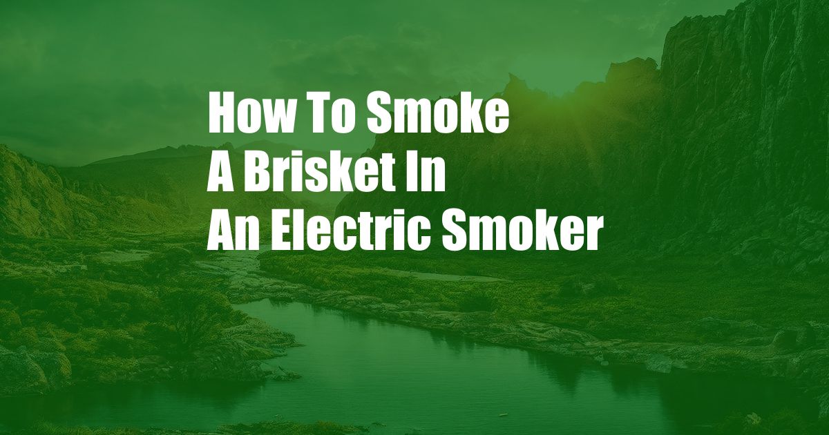 How To Smoke A Brisket In An Electric Smoker