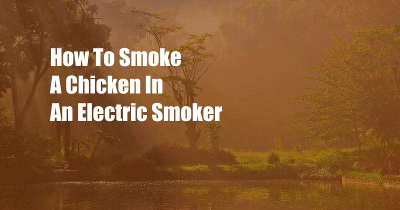 How To Smoke A Chicken In An Electric Smoker