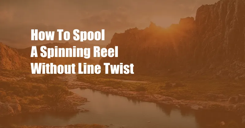 How To Spool A Spinning Reel Without Line Twist