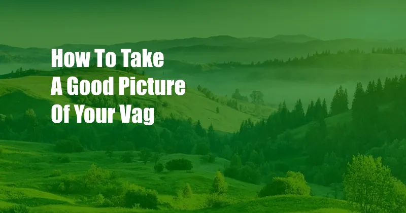 How To Take A Good Picture Of Your Vag