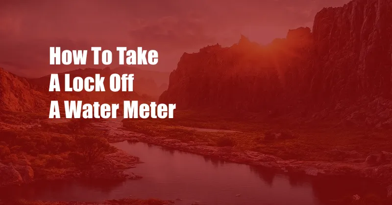 How To Take A Lock Off A Water Meter