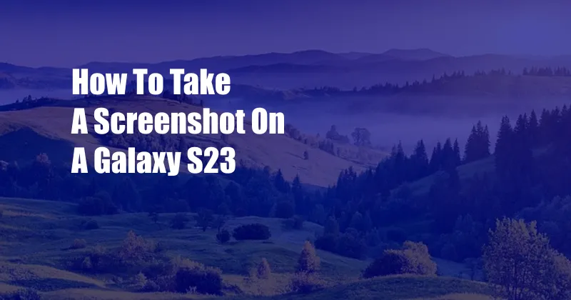 How To Take A Screenshot On A Galaxy S23