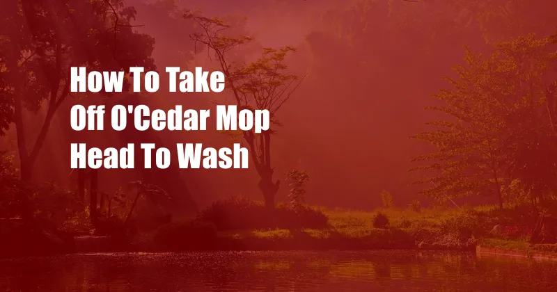 How To Take Off O'Cedar Mop Head To Wash