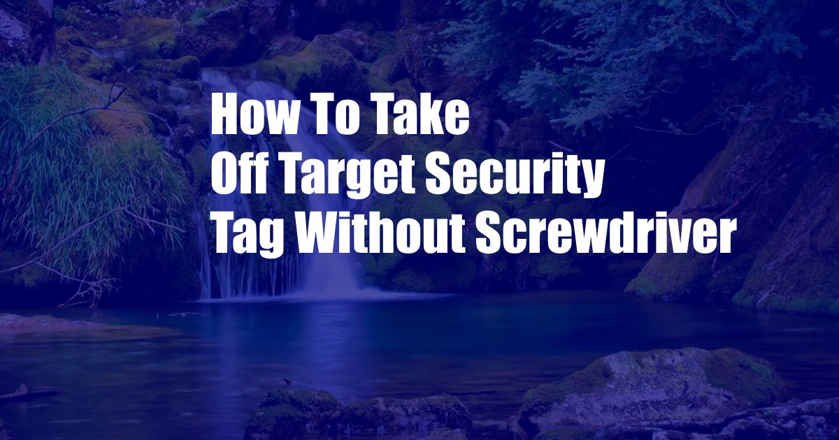 How To Take Off Target Security Tag Without Screwdriver