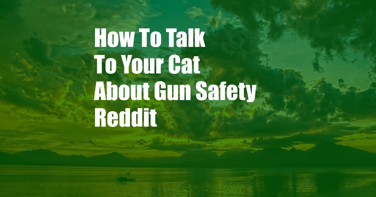 How To Talk To Your Cat About Gun Safety Reddit