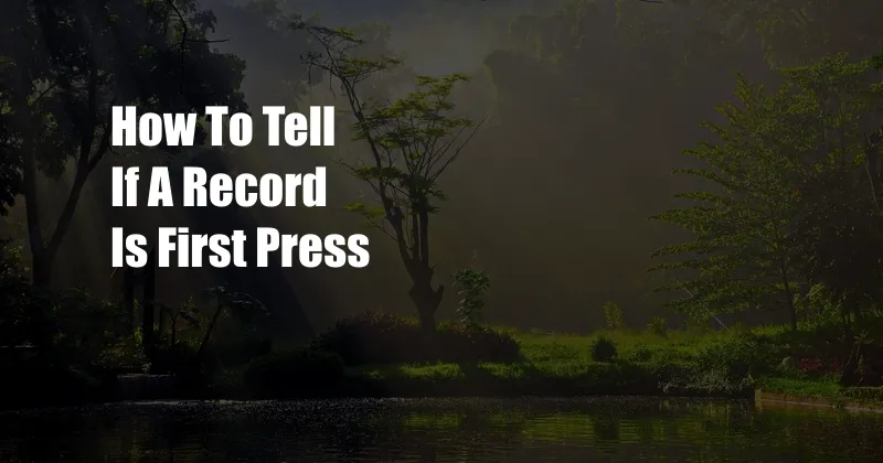 How To Tell If A Record Is First Press