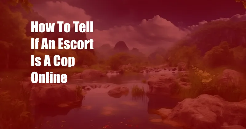 How To Tell If An Escort Is A Cop Online