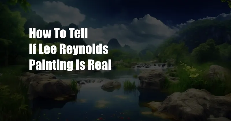 How To Tell If Lee Reynolds Painting Is Real