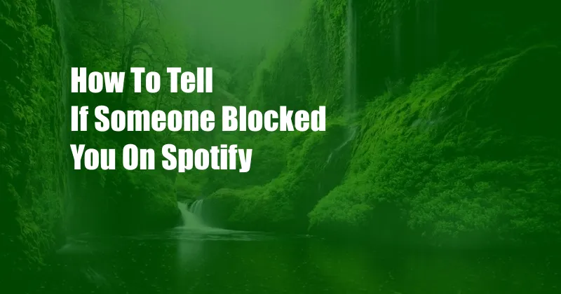 How To Tell If Someone Blocked You On Spotify