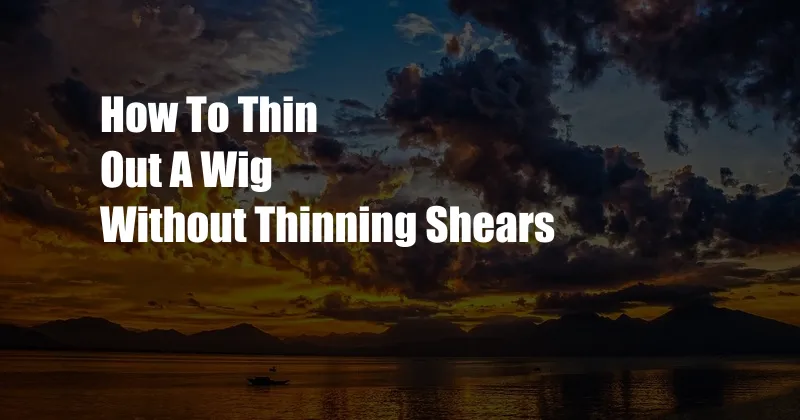 How To Thin Out A Wig Without Thinning Shears