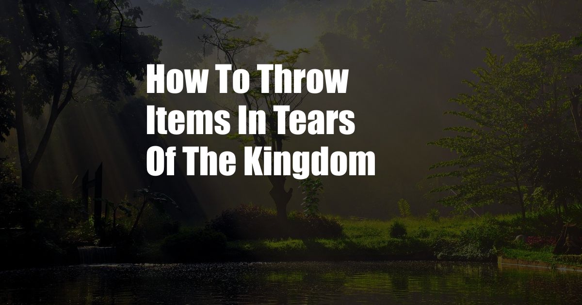 How To Throw Items In Tears Of The Kingdom