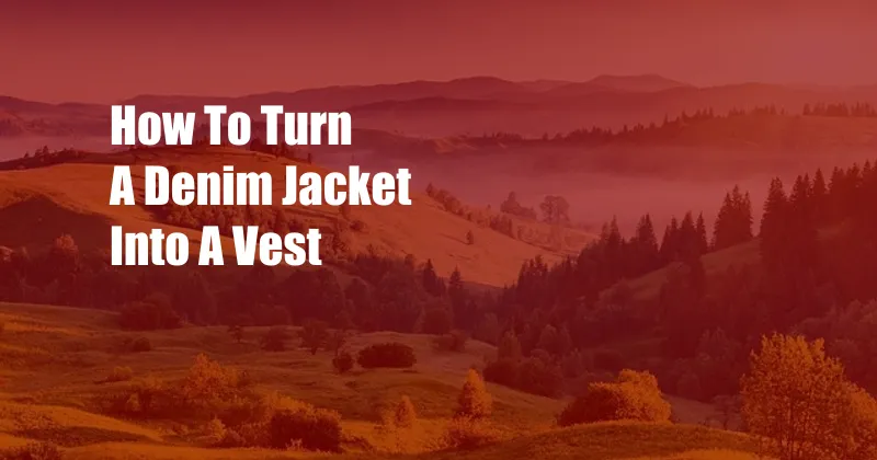 How To Turn A Denim Jacket Into A Vest