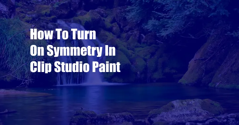 How To Turn On Symmetry In Clip Studio Paint