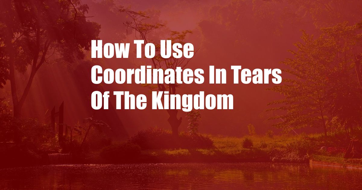 How To Use Coordinates In Tears Of The Kingdom