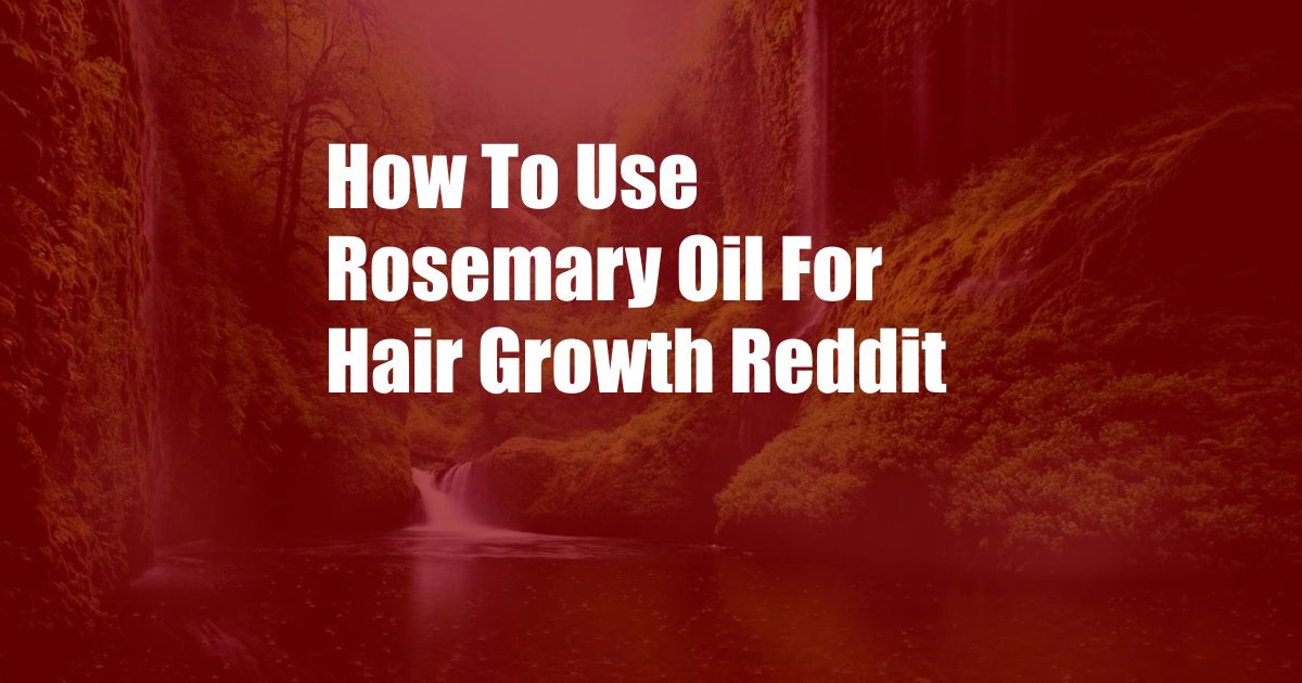 How To Use Rosemary Oil For Hair Growth Reddit