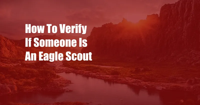 How To Verify If Someone Is An Eagle Scout