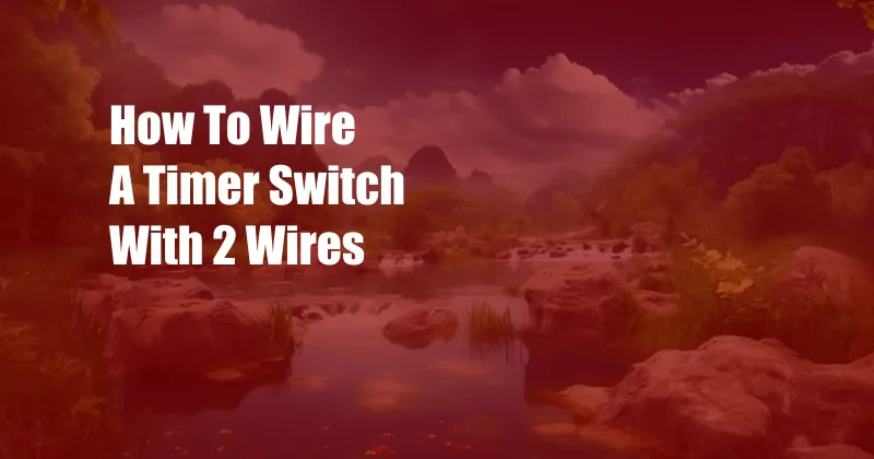 How To Wire A Timer Switch With 2 Wires