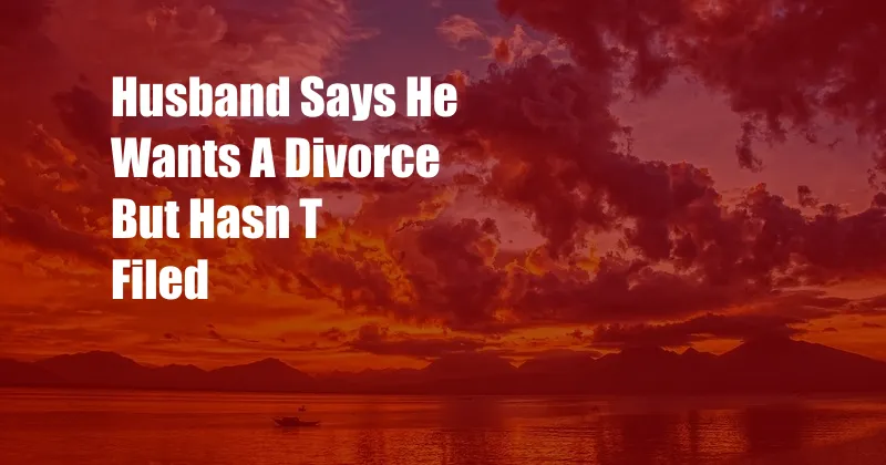 Husband Says He Wants A Divorce But Hasn T Filed