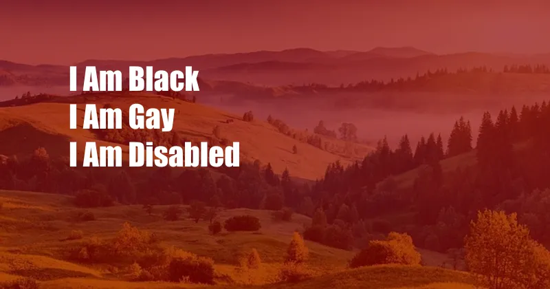 I Am Black I Am Gay I Am Disabled