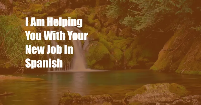 I Am Helping You With Your New Job In Spanish