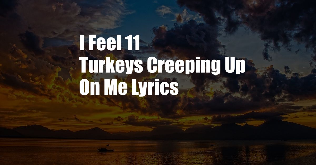 I Feel 11 Turkeys Creeping Up On Me Lyrics