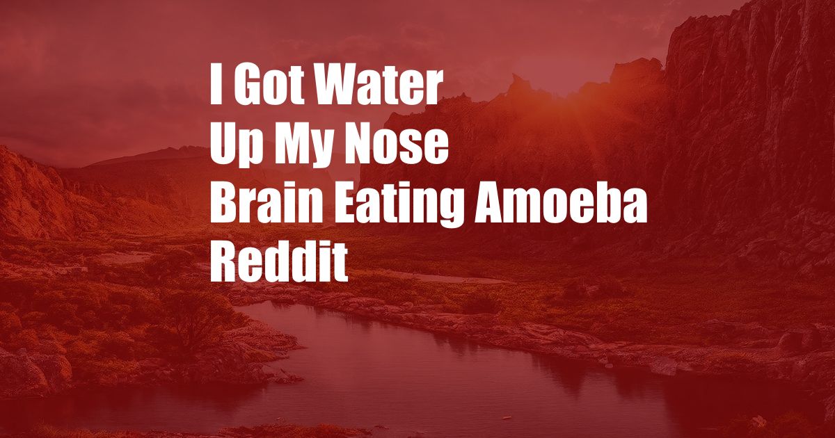 I Got Water Up My Nose Brain Eating Amoeba Reddit