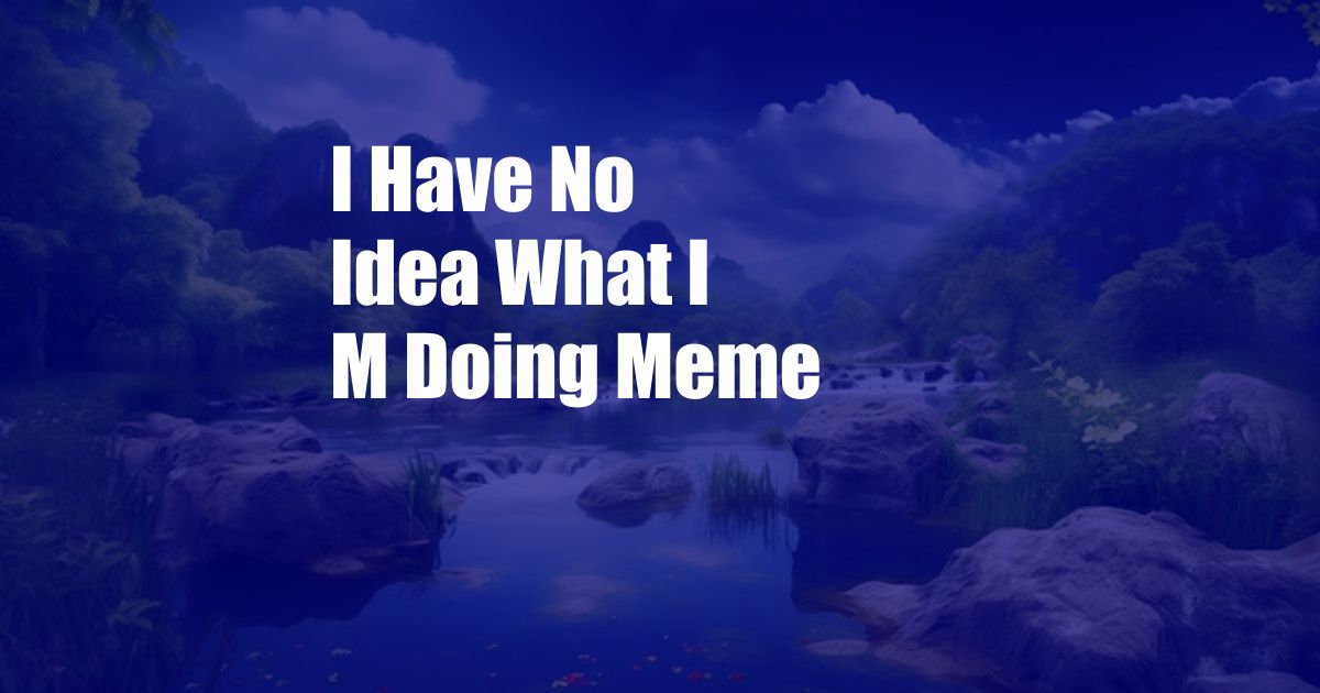 I Have No Idea What I M Doing Meme