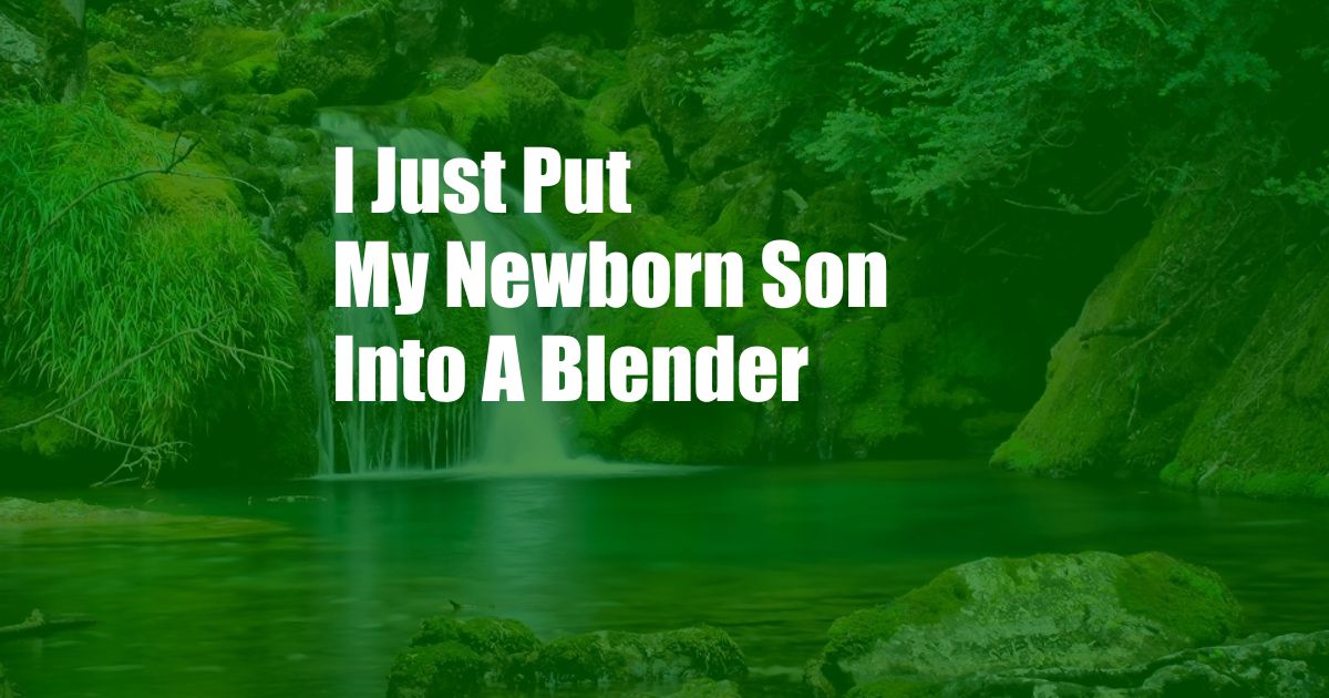 I Just Put My Newborn Son Into A Blender