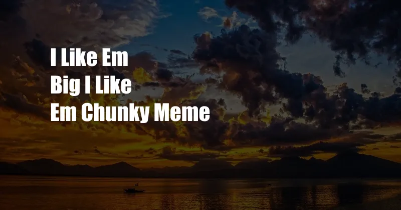 I Like Em Big I Like Em Chunky Meme